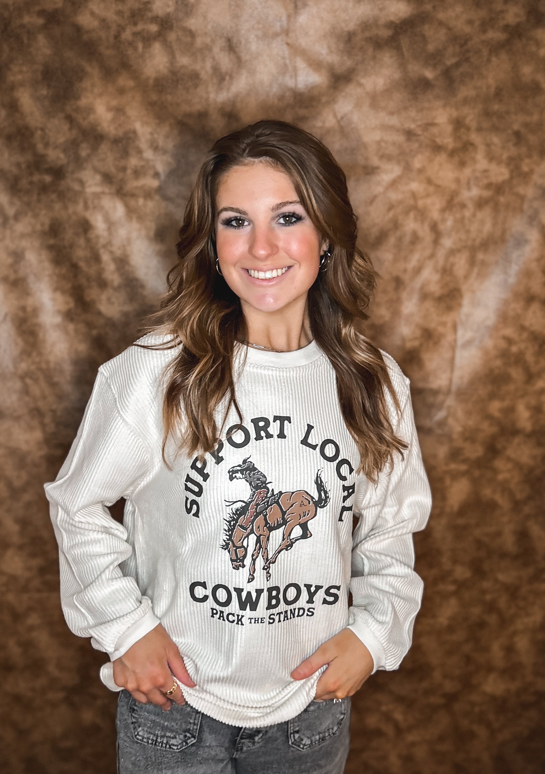 Local Cowboys Waffle Crewneck